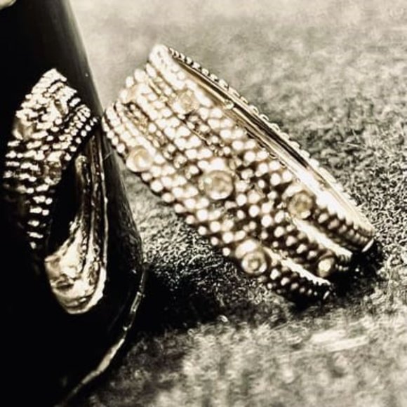 Mauboussin Le Premier Jour Three Row Diamond White Gold Size 5.5 Ring White Gold - Picture 4 of 5